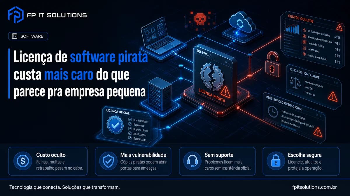 Licença de software pirata custa mais caro do que parece pra empresa pequena