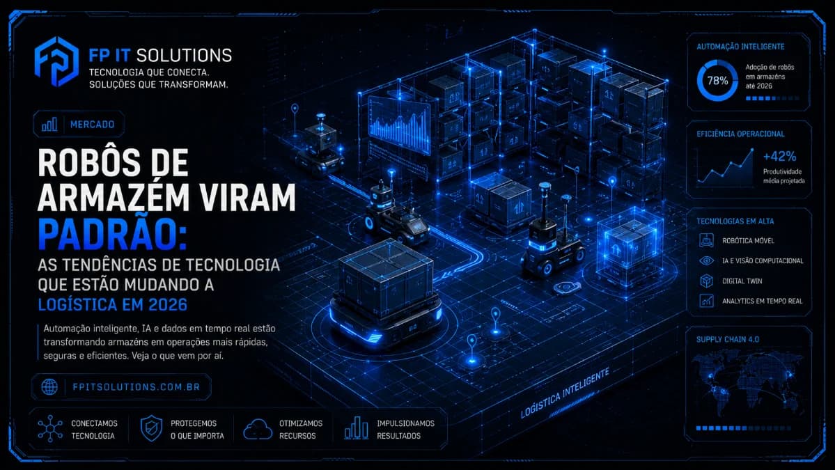 Robôs de armazém viram padrão: as tendências de tecnologia que estão mudando a logística em 2026