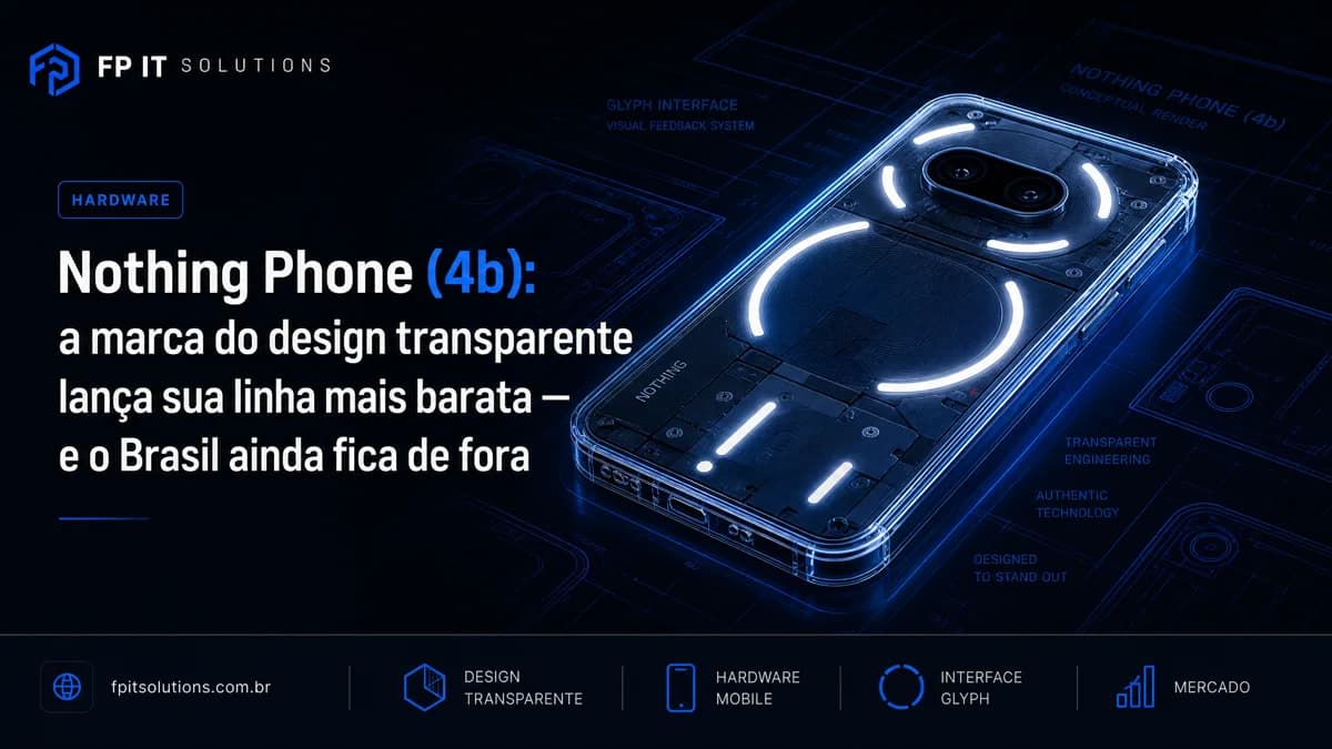 Nothing Phone (4b): a marca do design transparente lança sua linha mais barata, e o Brasil ainda fica de fora