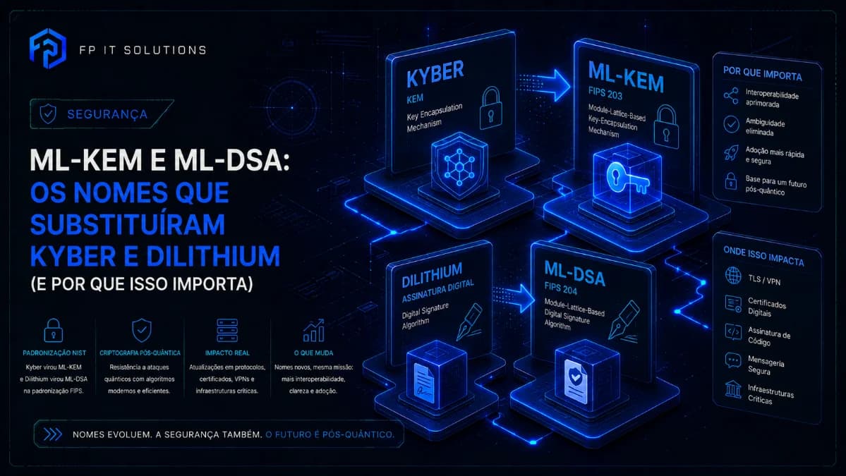 ML-KEM e ML-DSA: os nomes que substituíram Kyber e Dilithium (e por que isso importa)
