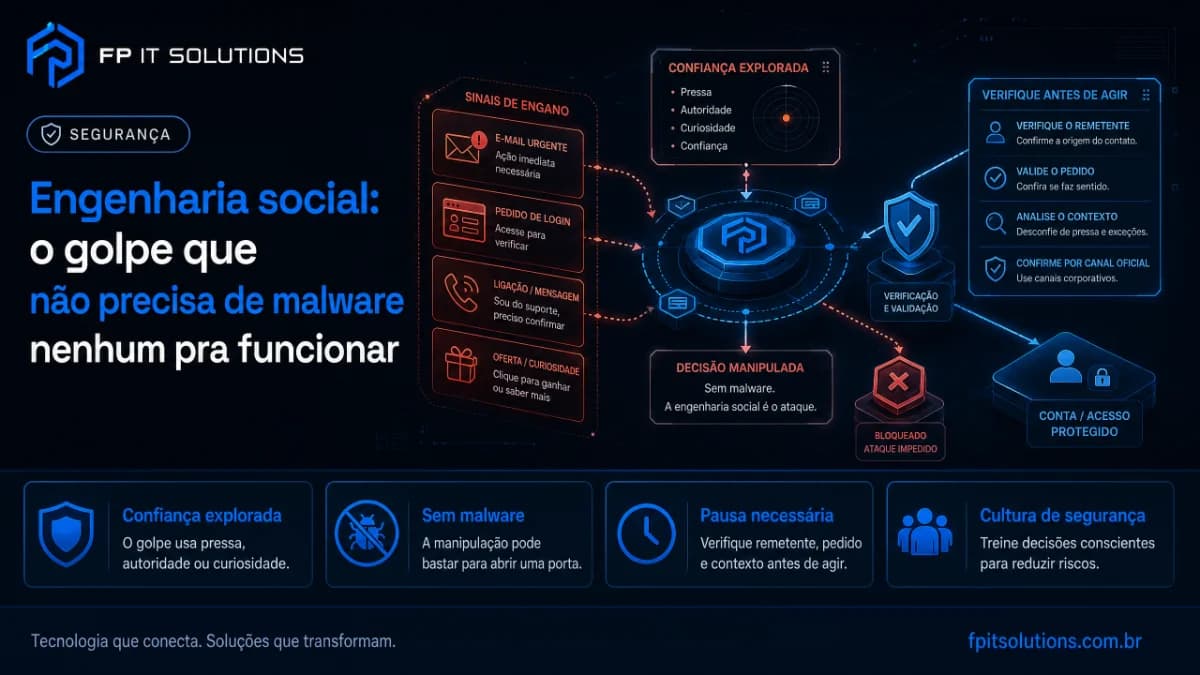 Engenharia social: o golpe que não precisa de malware nenhum pra funcionar