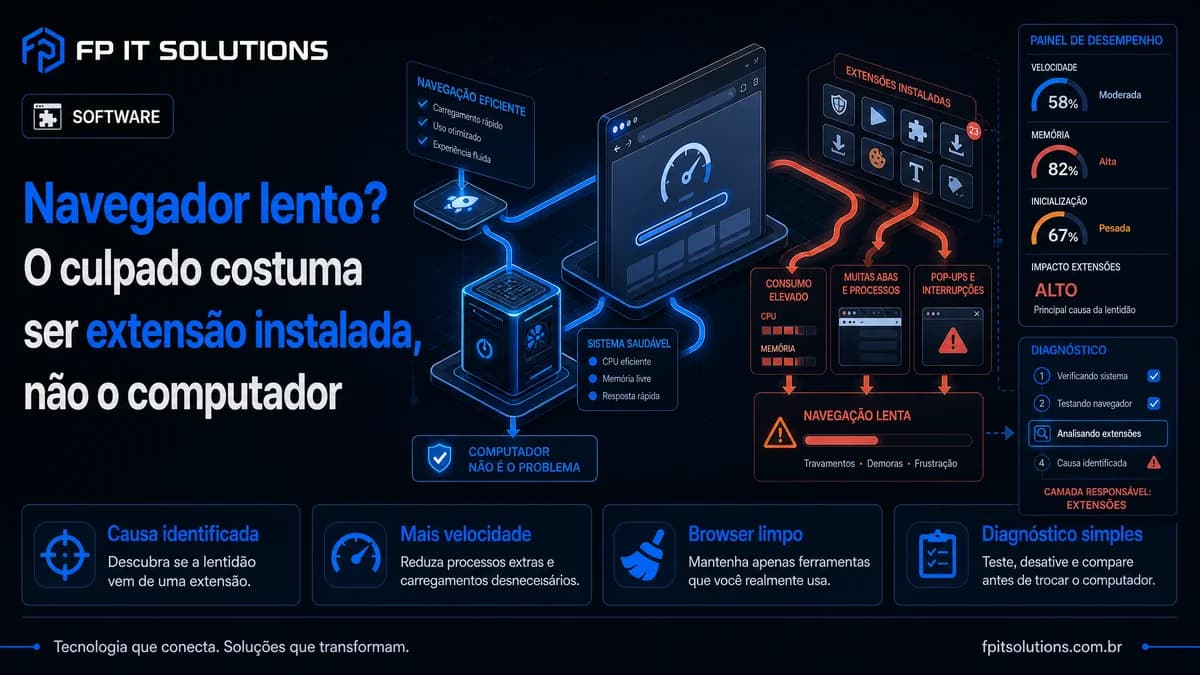 Navegador lento? O culpado costuma ser extensão instalada, não o computador