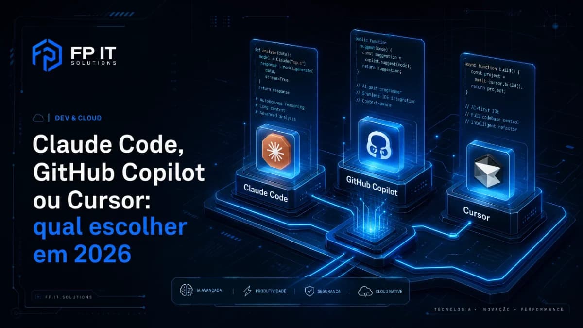 Claude Code, GitHub Copilot ou Cursor: qual escolher em 2026