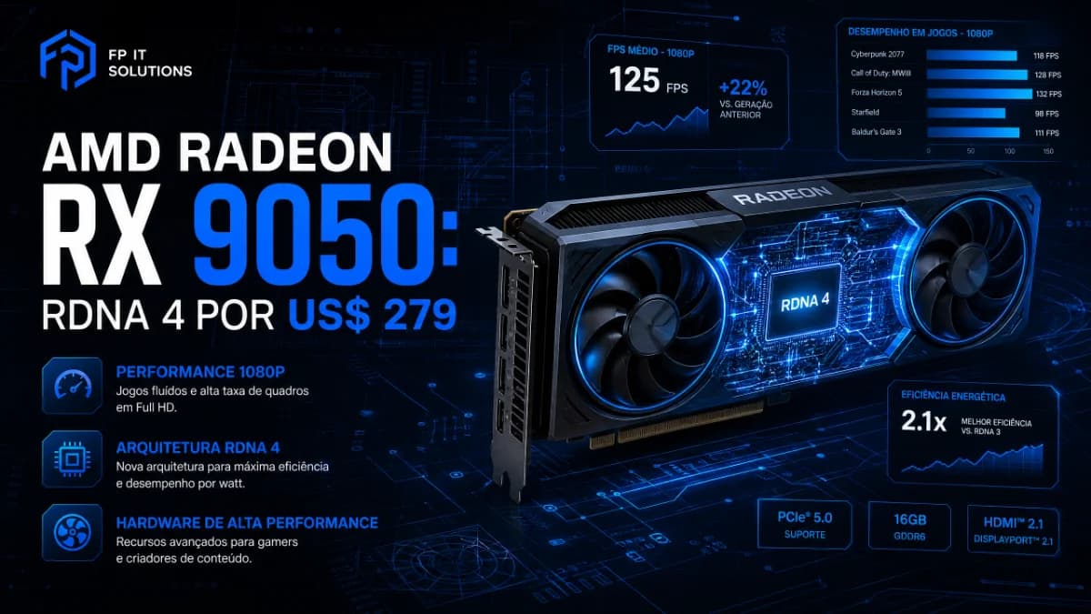 AMD Radeon RX 9050: a entrada da RDNA 4 chega a US$ 279 para quem joga em 1080p