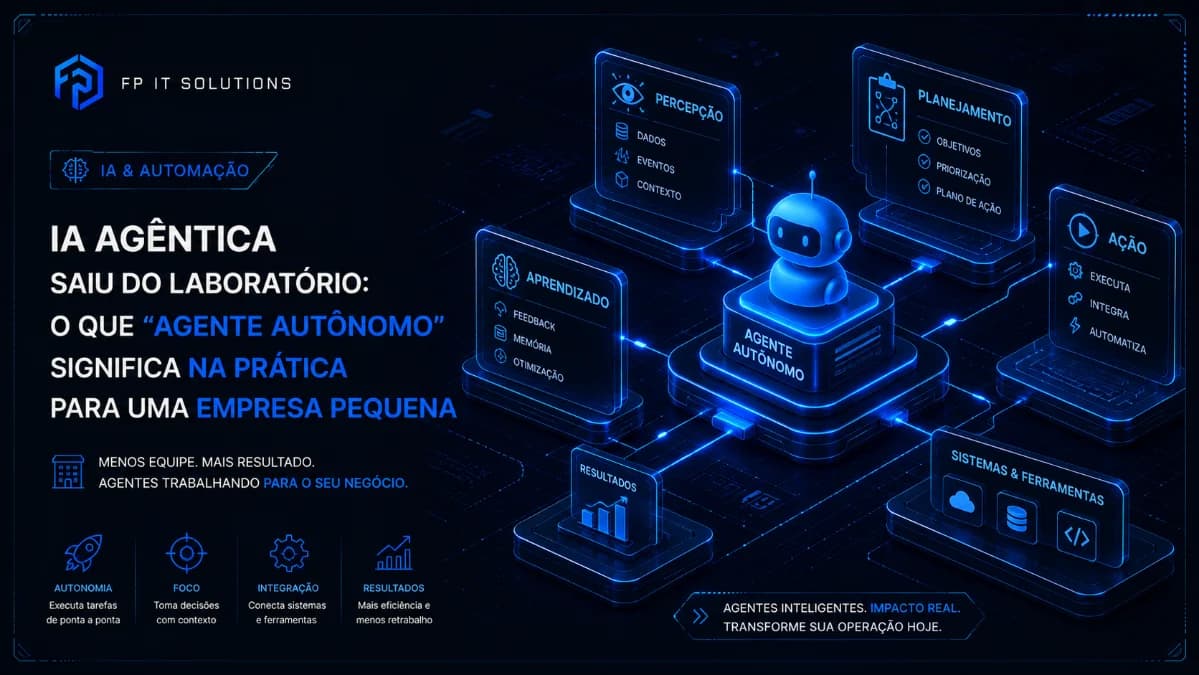 IA agêntica saiu do laboratório: o que "agente autônomo" significa na prática para uma empresa pequena