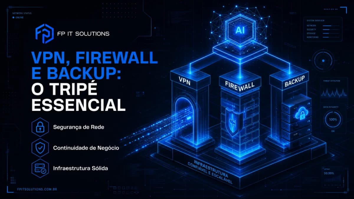 VPN, firewall, backup: o tripé que toda empresa pequena devia ter antes de pensar em IA