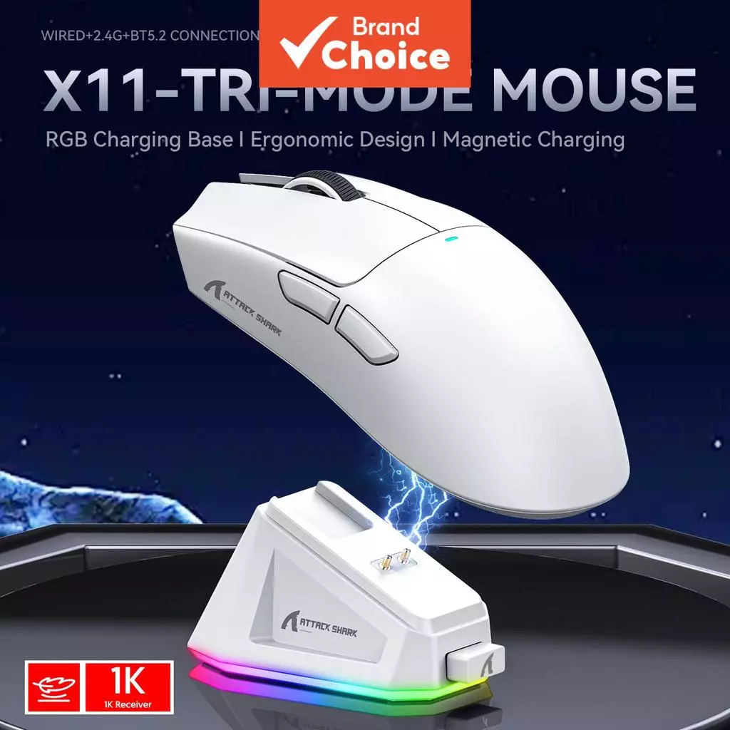 Mouse Gamer Attack Shark X11 Tri-Modo 22000 DPI