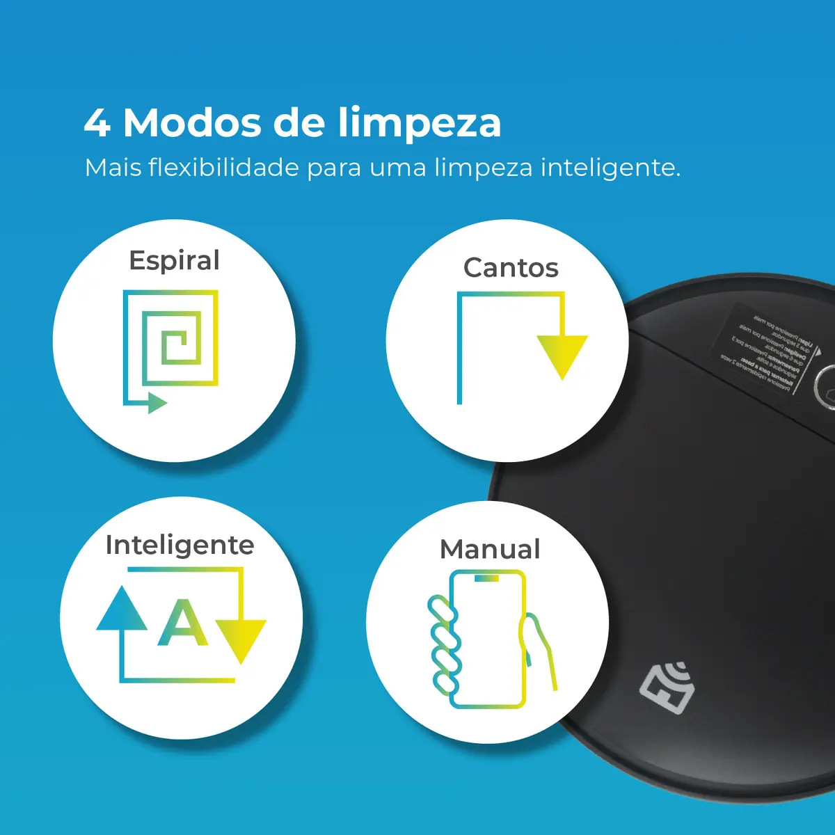 Robô Aspirador Positivo Casa Inteligente PRA90 Preto