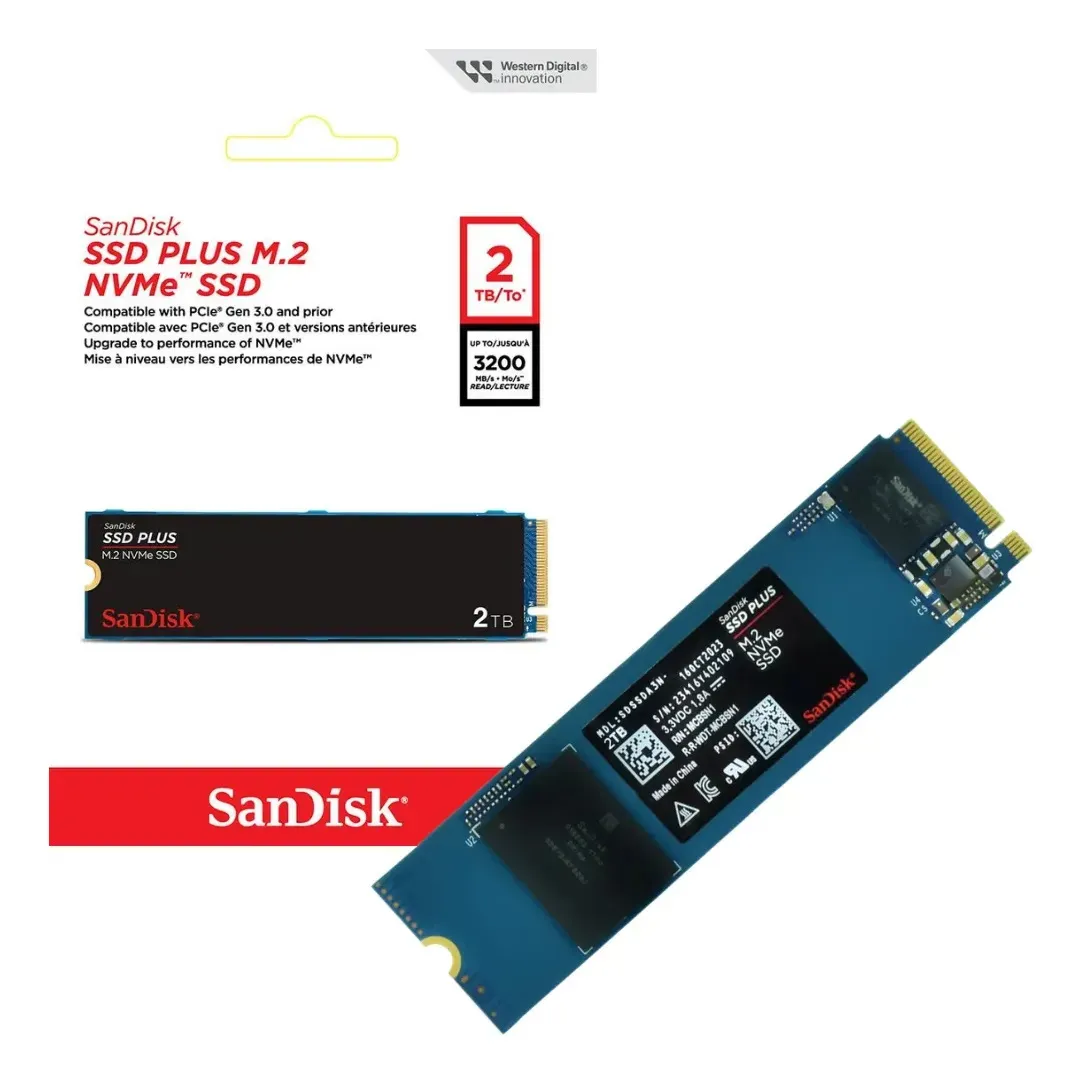 SSD M.2 2280 2TB SanDisk Plus NVMe PCIe Gen3