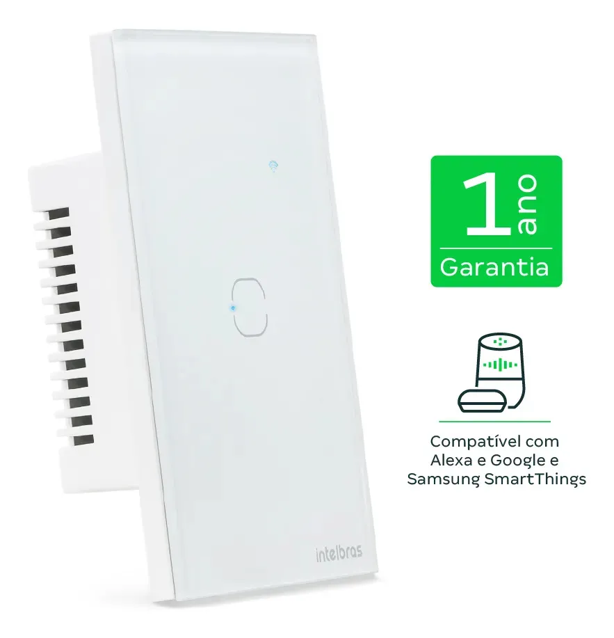 Interruptor Touch Inteligente 1 Tecla Eiw 1001 Intelbras Branco