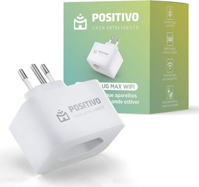 Smart Plug Max Wi-Fi Positivo Casa Inteligente 16A Compatível com Alexa
