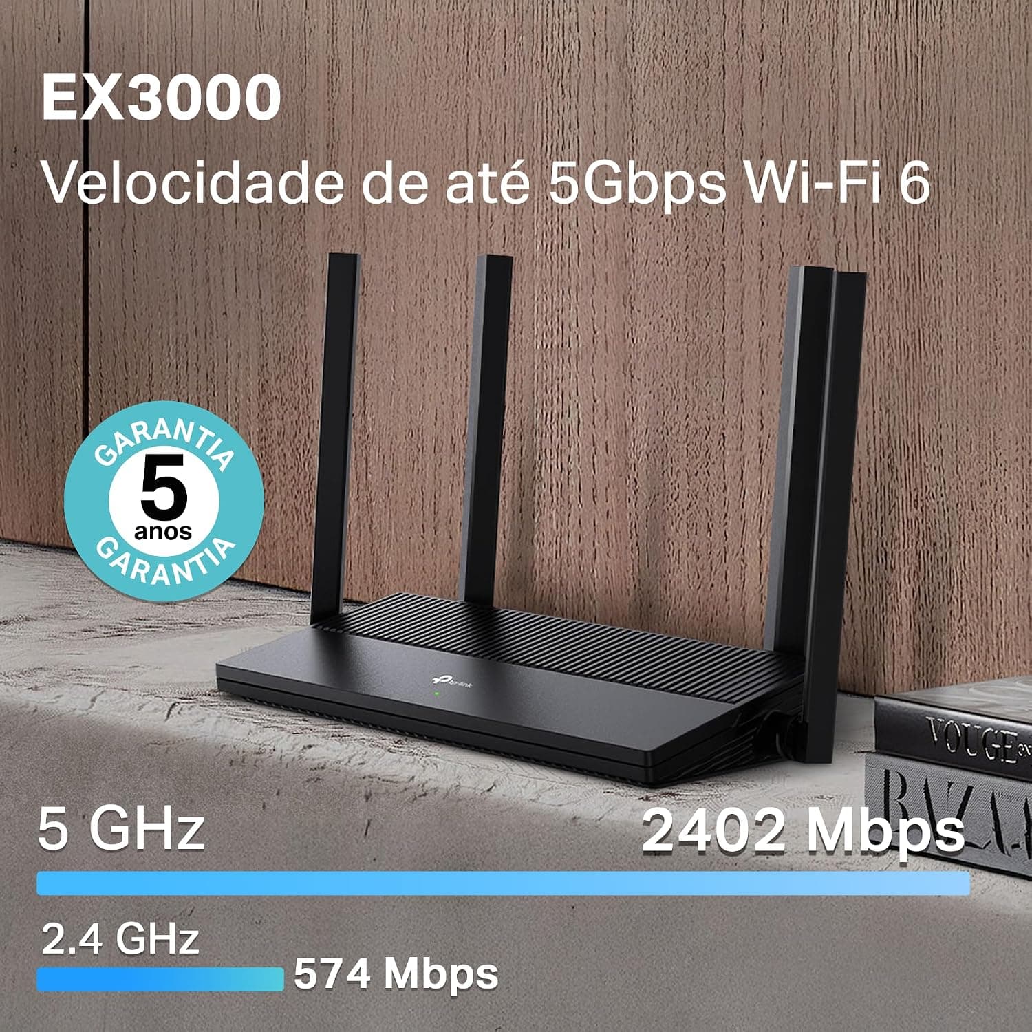 Roteador TP-Link EX3000 Wi-Fi 6 AX3000