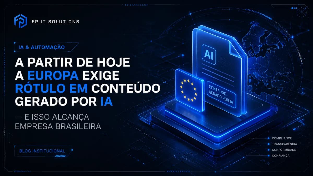A partir de hoje a Europa exige rótulo em conteúdo gerado por IA e isso alcança empresa brasileira