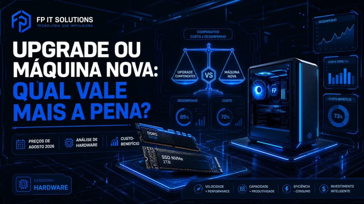 Upgrade ou máquina nova: o que vale mais a pena com os preços de hardware de agosto de 2026