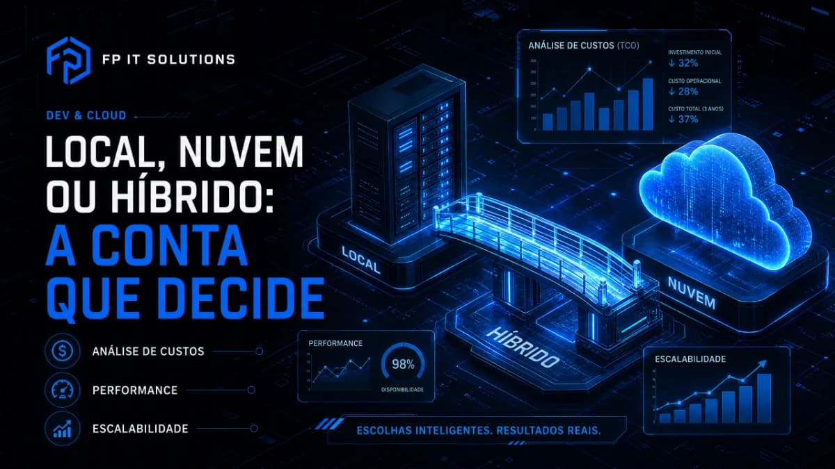 Servidor local, nuvem ou híbrido: a conta que decide, sem torcida