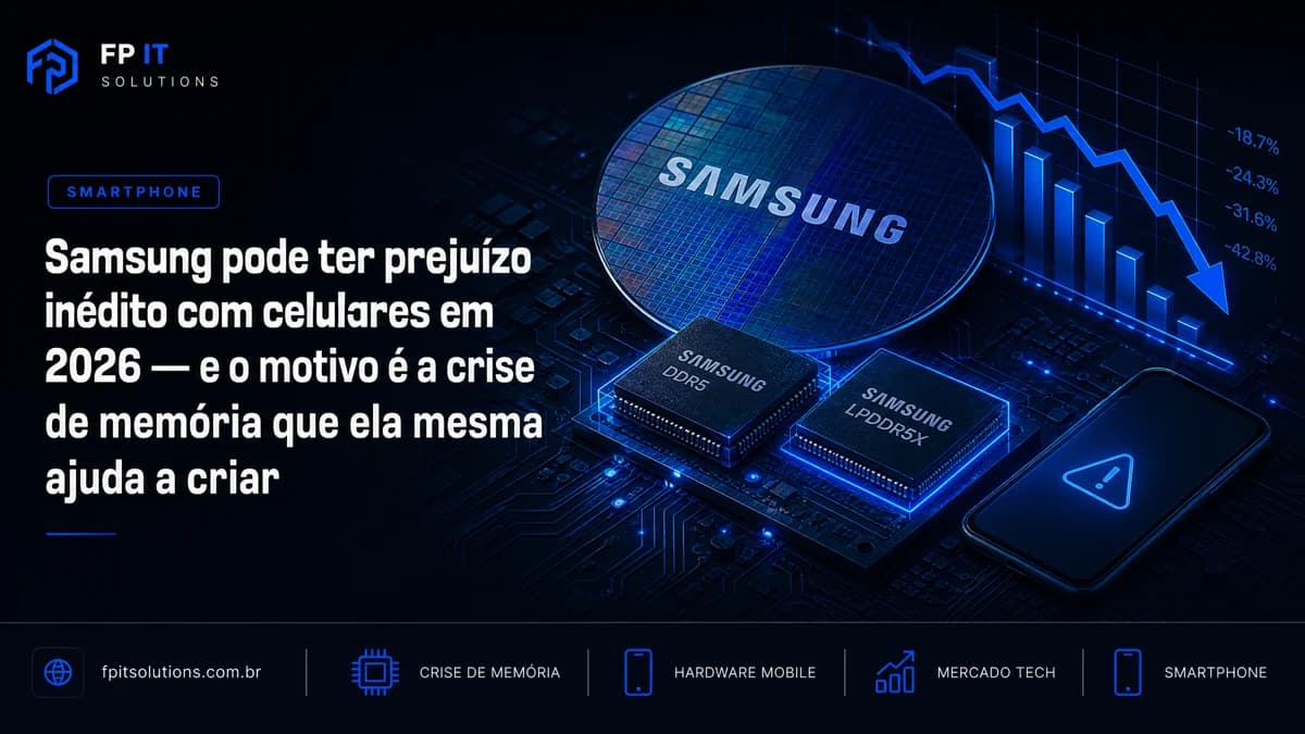 Samsung pode ter prejuízo inédito com celulares em 2026: o motivo é a crise de memória que ela mesma ajuda a criar