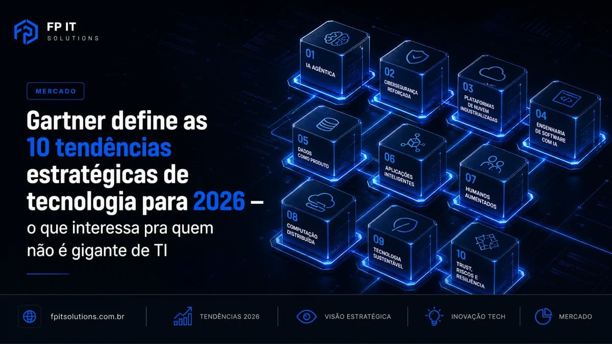 Gartner define as 10 tendências estratégicas de tecnologia para 2026: o que interessa pra quem não é gigante de TI