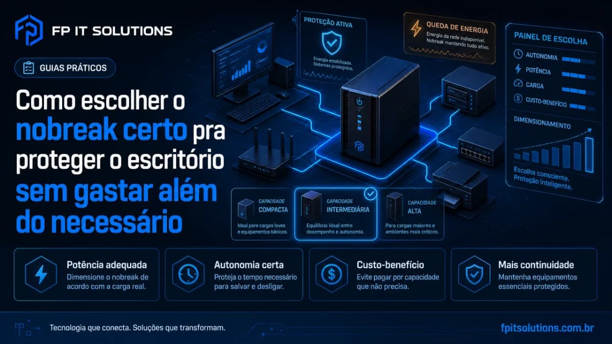 Como escolher o nobreak certo pra proteger o escritório sem gastar além do necessário