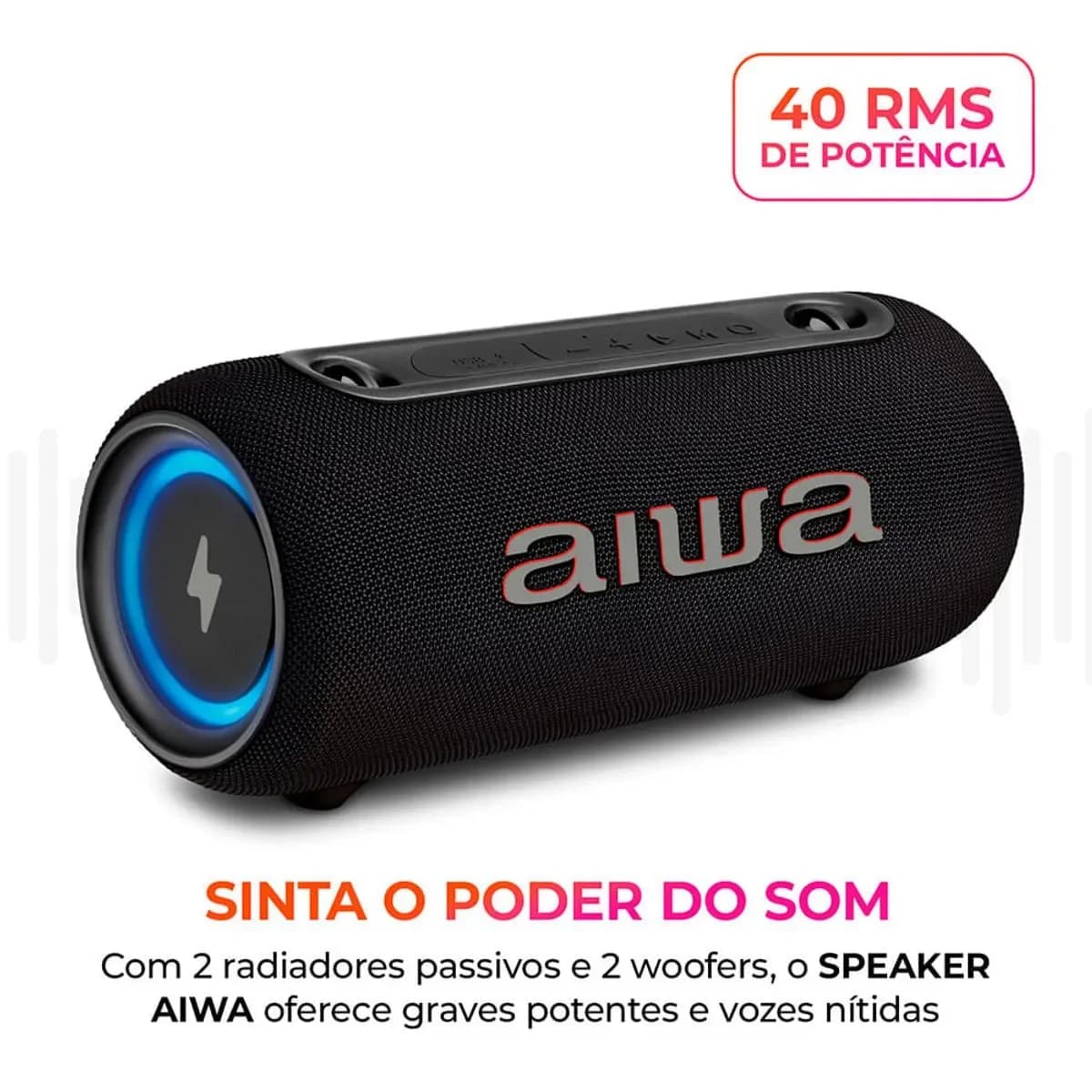 Caixa de Som Aiwa AWS-SP-04-LB Bluetooth Portátil 40W USB