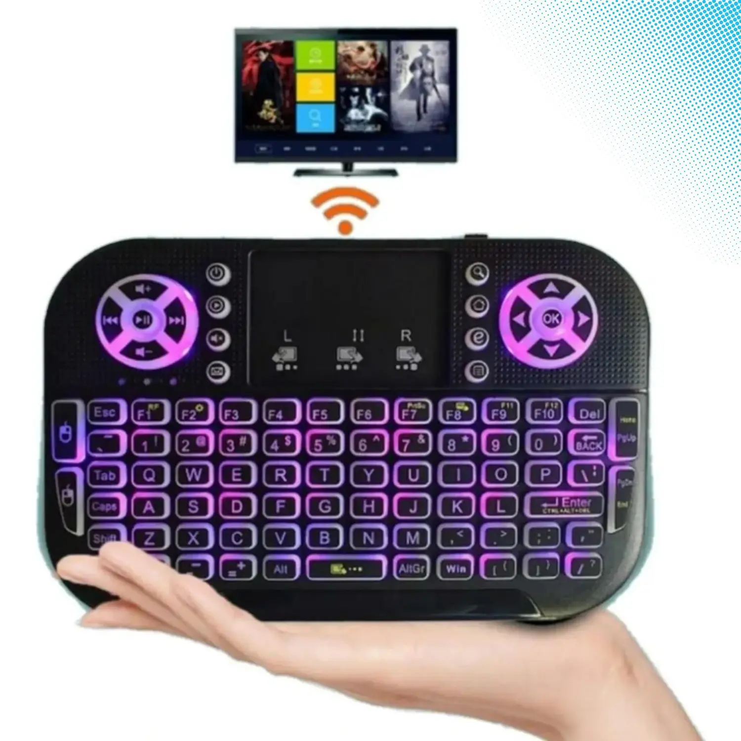 Teclado Wireless com Touchpad para Smart TV e PC Knup