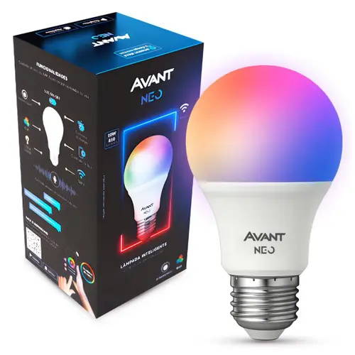 Lâmpada LED Inteligente WiFi 10W RGB Avant Neo E27