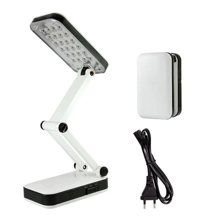 Luminária de Mesa Recarregável 24 LEDs Dobrável com Braço Articulado e 2 Níveis de Luz
