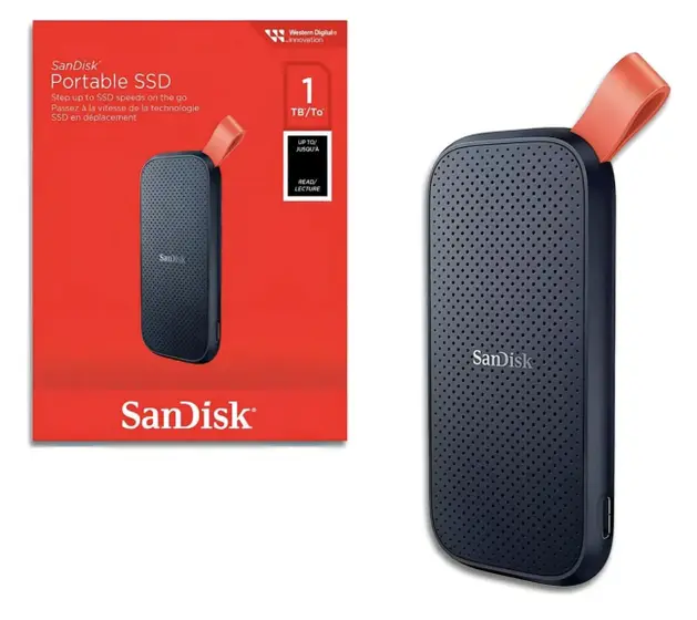 SSD Externo Portátil Sandisk 1TB USB, Leitura 800MB/s