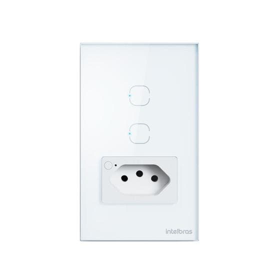 Tomada com 2 Interruptores Inteligentes Wi-fi Ets 2002 Intelbras
