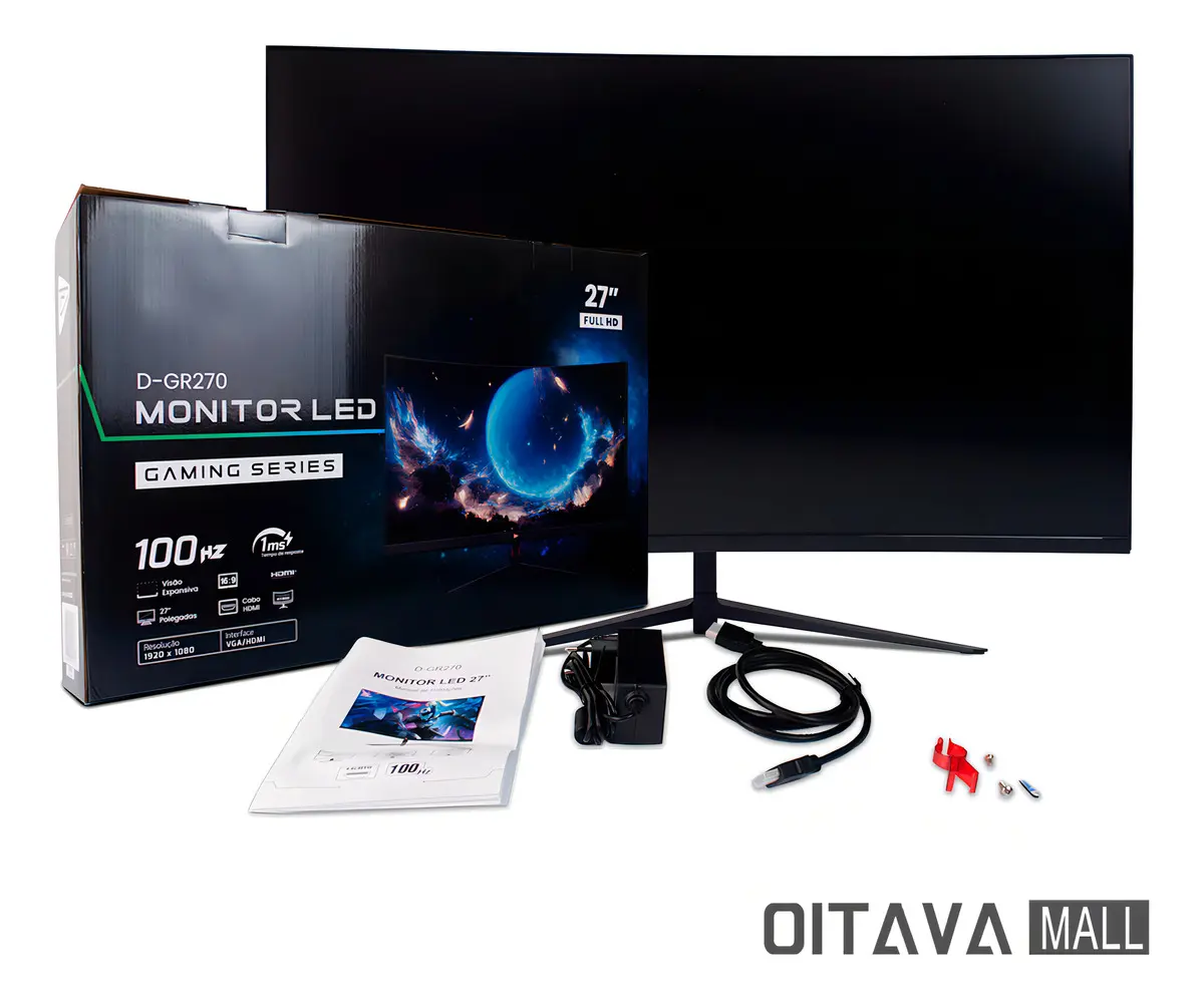 Monitor Gamer Curvo Oi Vida 27" Full HD 100Hz 1ms HDMI VGA Preto