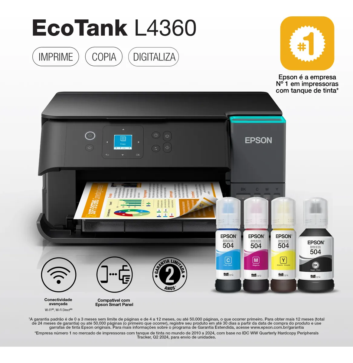 Impressora Multifuncional Epson EcoTank L4360 Wi-Fi