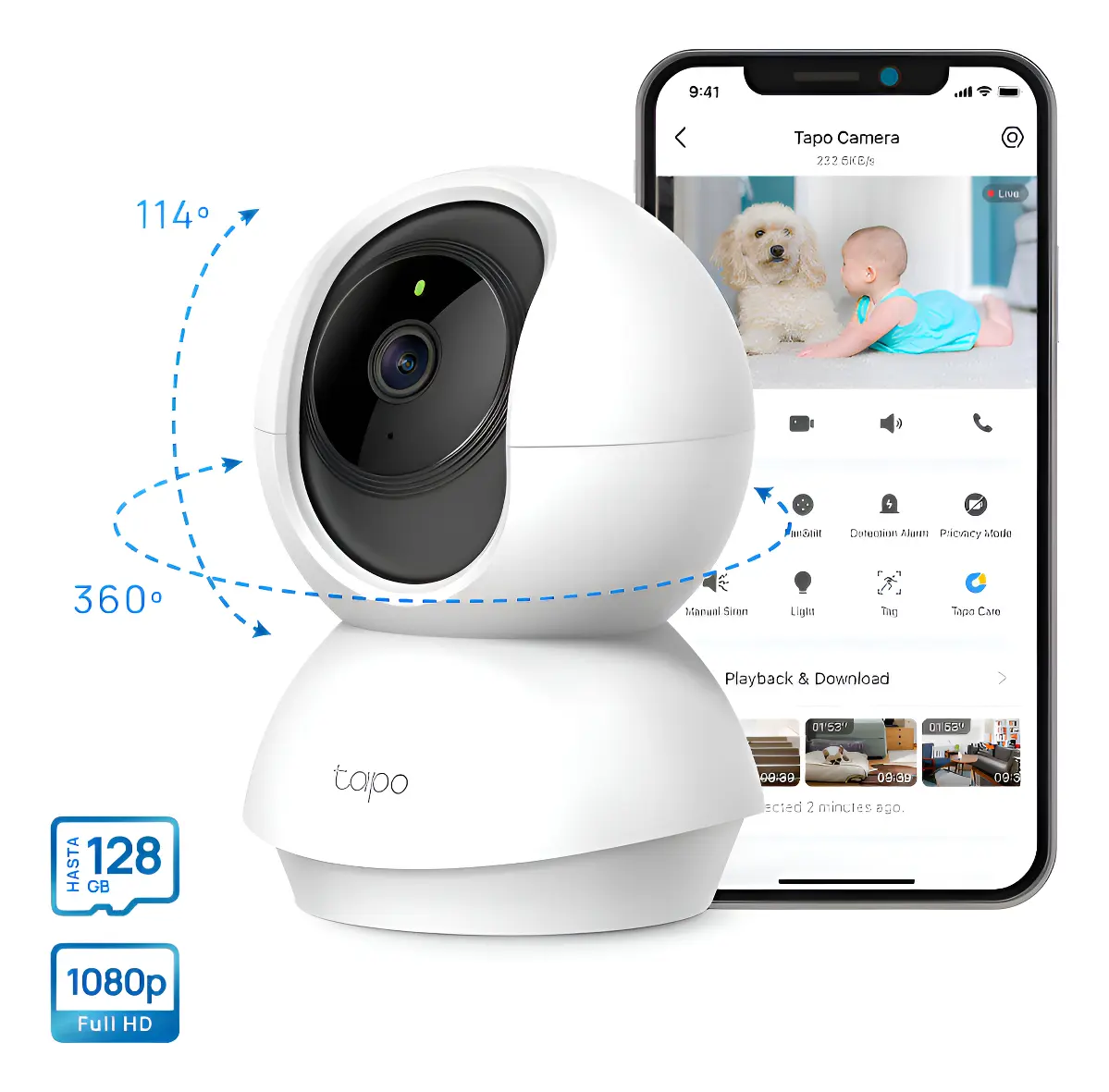 Câmera de Segurança Wi-Fi TP-Link Tapo C200 1080P 360° Pan/Tilt