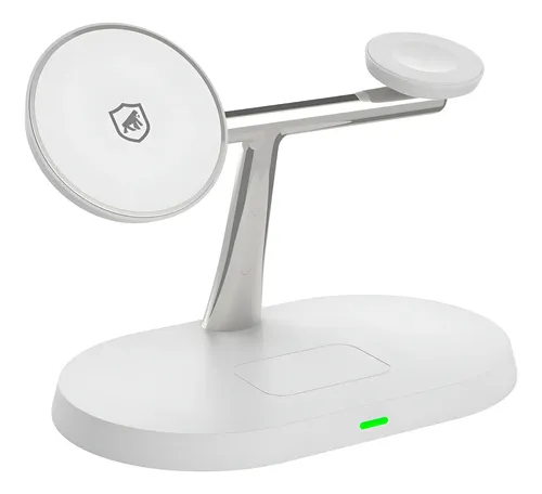 Carregador Dock Station Wireless 3 em 1 para Smartphone, Smartwatch e Fones