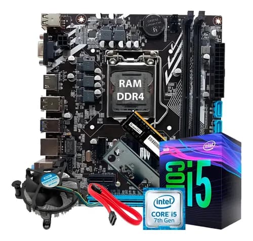Kit Upgrade Intel Core i5 7500 DDR4 16GB + Placa Mãe H110