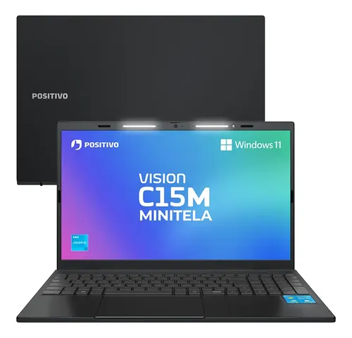Notebook Positivo Vision C15M 15.6" Full HD com Minitela, Intel Celeron, 8GB RAM e 128GB SSD