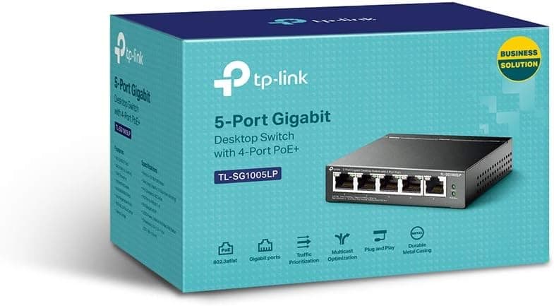 Switch TP-Link TL-SG1005LP 5 Portas Gigabit com 4 PoE+