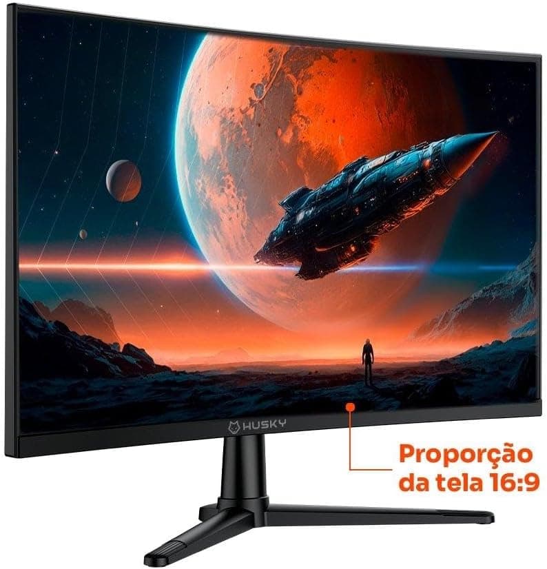 Monitor Gamer Curvo Husky Boreal 27", FHD, 180Hz, 1ms, Adaptive Sync, VA, DisplayPort e HDMI, HDR - HMG00527PT