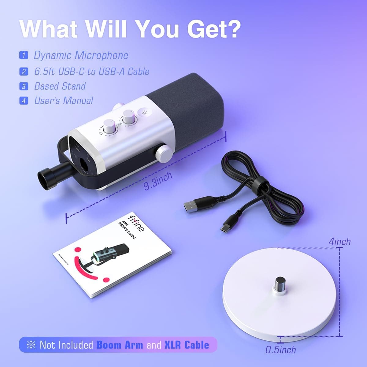 Microfone FIFINE AM8 XLR/USB para Podcast e Streaming
