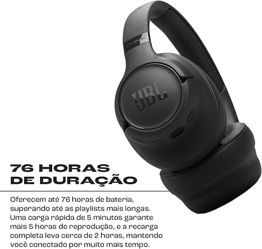 Fone de Ouvido Bluetooth Over-Ear JBL Tune 730BT 76h de Bateria