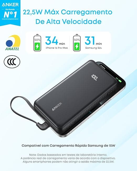 Power Bank Anker Zolo 20000mAh 22.5W USB-C