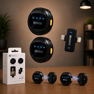 Microfone de Lapela Sem Fio Bluetooth Kit com 2